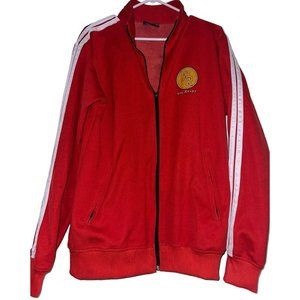 War Ready Mens Red Full Zip Jacket Size M Teddy Bear Punk